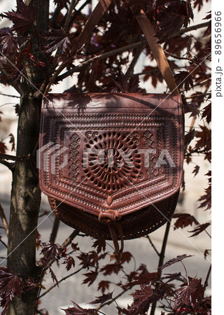 small burgundy women's leather bag with a carved pattern small burgundy women's leather bag with a carved pattern 89656966