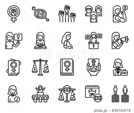 Feminist outline icon and symbol for website, application 89656978