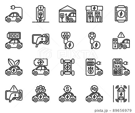 Electric Vehicle outline icon and symbol for website, application 89656979