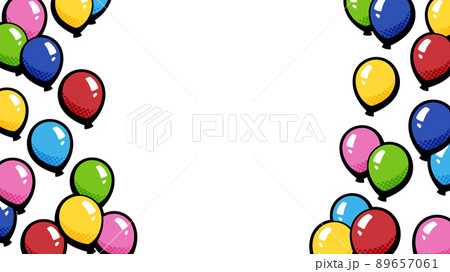 アメコミ風のバルーンリリースの背景_風船飛ばしのフレーム_16:9 89657061