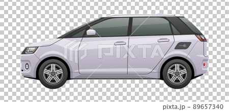 從側面看汽車的插圖(緊湊型 EV) 從側面看汽車的插圖(緊湊型 EV) 89657340