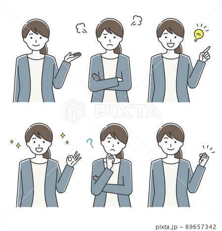 女性 ビジネスウーマン 表情 セット 女性 ビジネスウーマン 表情 セット 89657342