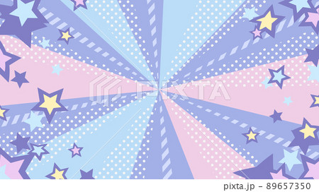 集中線と星のフレーム_イラスト_アメコミ風_紫_16:9 集中線と星のフレーム_イラスト_アメコミ風_紫_16:9 89657350