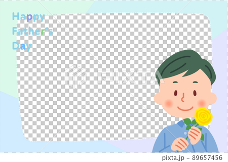 父の日イラストフレーム背景　文字あり 89657456