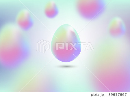 Blurred Oval shapes Floating Eggs Pastel Holographic Color Abstract Background 89657667