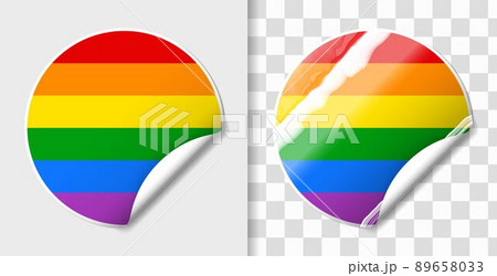 LGBT rainbow colored sticker for freedom and equality celebration. Pride month avatar background or icon. 89658033