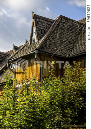 one wooden house of abandoned sanatorium in Ukrainian Carpathian one wooden house of abandoned sanatorium in Ukrainian Carpathian 89659625