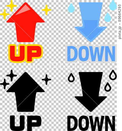 UP arrow and DOWN arrow icons 89664293