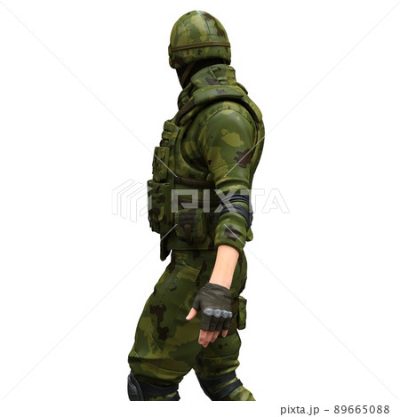 Soldier with a machine gun isolated white background 3d illustration Soldier with a machine gun isolated white background 3d illustration 89665088