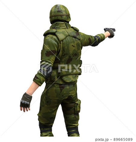 Soldier with a machine gun isolated white background 3d illustration Soldier with a machine gun isolated white background 3d illustration 89665089