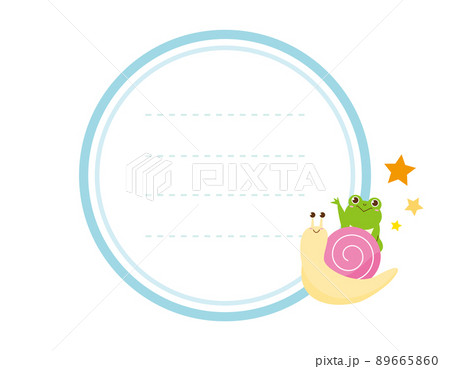 かわいいカエルと蝸牛 メッセージカード かわいいカエルと蝸牛 メッセージカード 89665860