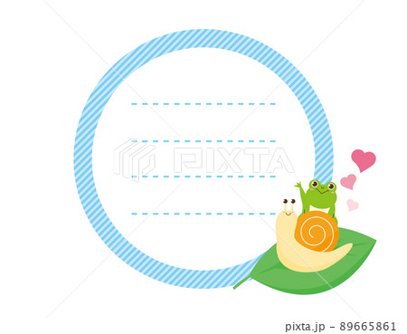 かわいいカエルと蝸牛　メッセージカード 89665861