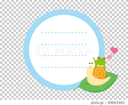 かわいいカエルと蝸牛　メッセージカード 89665861