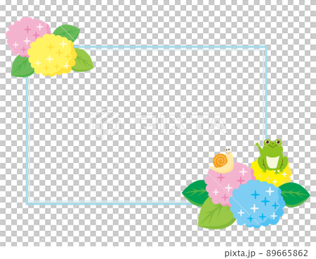 かわいいカエルと蝸牛 紫陽花 メッセージカード かわいいカエルと蝸牛 紫陽花 メッセージカード 89665862