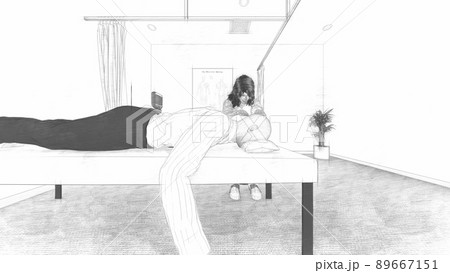 整骨院　整体師　マッサージ　人あり  イラスト　CG 89667151