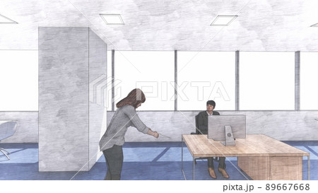 オフィス 退職届 女性 イラスト CG オフィス 退職届 女性 イラスト CG 89667668