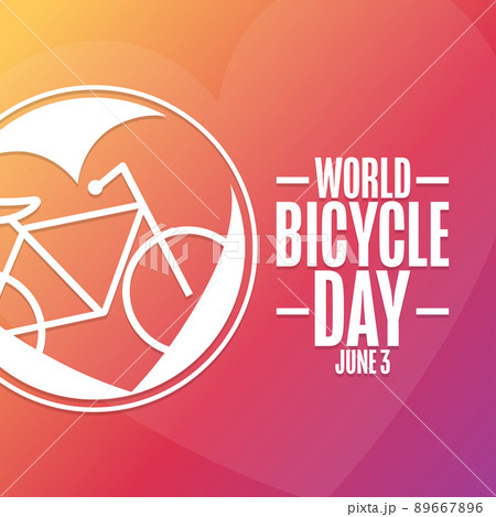World Bicycle Day. June 3. Holiday concept. Template for background, banner, card, poster with text 89667896