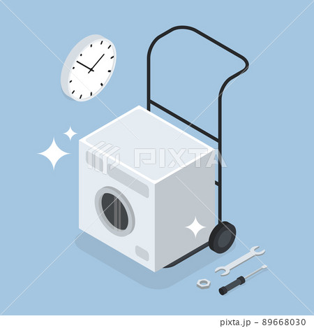 Isometric Washing Machine Repair Illustration Isometric Washing Machine Repair Illustration 89668030