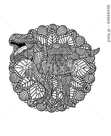 Tyrannosaurus Rex Dinosaur Mandala Coloring Pages Tyrannosaurus Rex Dinosaur Mandala Coloring Pages 89668496