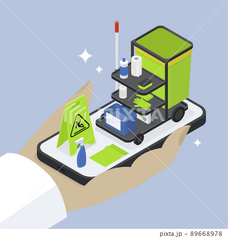 Cleaning Service App Concept Illustration 89668978