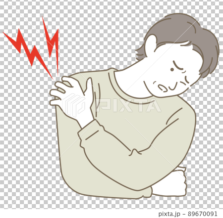A man who has a pain in his shoulder and is in trouble A man who has a pain in his shoulder and is in trouble 89670091