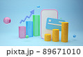 Financial data chart on blue background 3d render 89671010