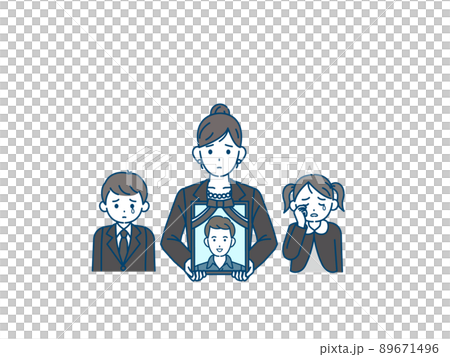 丈夫的葬禮，家庭的葬禮，葬禮，告別儀式，妻子與死者，女性母親，喪親 89671496