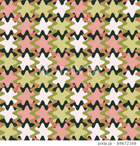A seamless pattern on a square background is a patchwork mat made of different colored spots 89672168
