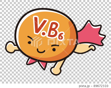 Vitamin B6 hero character illustration Vitamin B6 hero character illustration 89672310