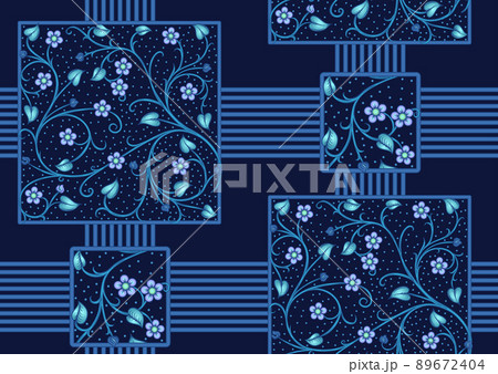 A lot of different fantasy flowers. Millefleurs trendy floral design. A lot of different fantasy flowers. Millefleurs trendy floral design. 89672404