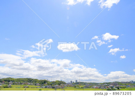 田園風景が広がる街(愛知県 日進市) 田園風景が広がる街(愛知県 日進市) 89673205
