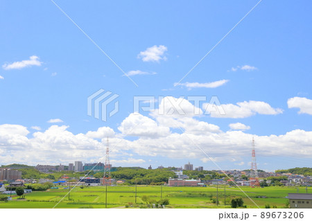 田園風景が広がる街(愛知県 日進市) 田園風景が広がる街(愛知県 日進市) 89673206