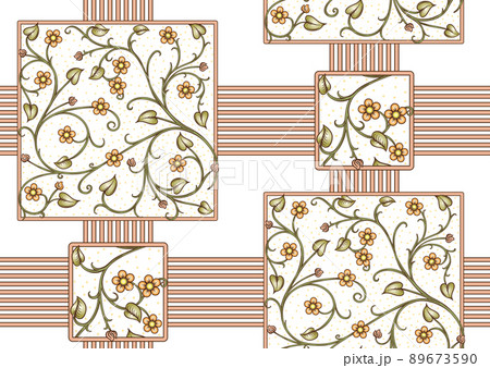 A lot of different fantasy flowers. Millefleurs trendy floral design. 89673590