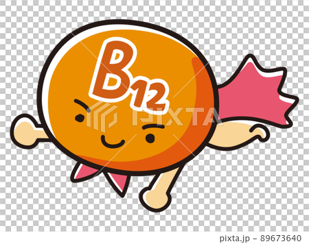 ビタミンB12のヒーローキャラクターのイラスト ビタミンB12のヒーローキャラクターのイラスト 89673640