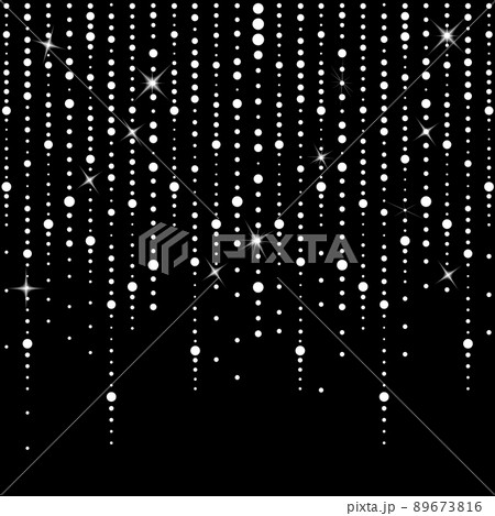 Vector holiday background with shiny White star glitters. Vertical lines of multiple glowing sparkles on dark backdrop. Abstract confetti garland pattern. Holiday lights falling down illustration. Vector holiday background with shiny White star glitters. Vertical lines of multiple glowing sparkles on dark backdrop. Abstract confetti garland pattern. Holiday lights falling down illustration. 89673816