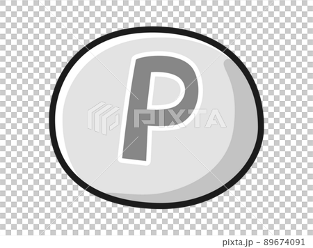 Pのイメージイラスト(ビタミンP、プロテイン、パントテン酸など)白黒 89674091