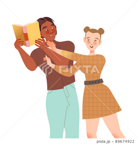 Bookcrossing with Happy Man and Woman Character with Borrowed Paper Book Vector Illustration Bookcrossing with Happy Man and Woman Character with Borrowed Paper Book Vector Illustration 89674922