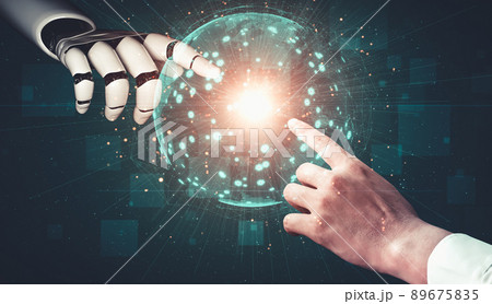 Future artificial intelligence and machine learning for AI droid robot or cyborg Future artificial intelligence and machine learning for AI droid robot or cyborg 89675835