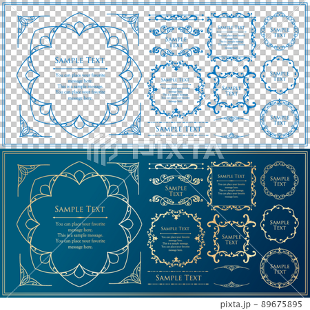 Fashionable frame. Design template. Gorgeous forehead set Fashionable frame. Design template. Gorgeous forehead set 89675895