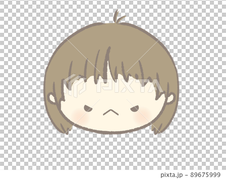 Illustration of an angry face girl Illustration of an angry face girl 89675999