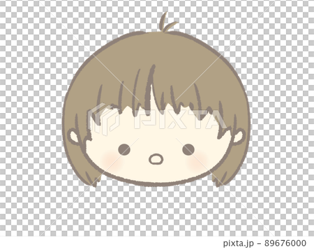 Girl illustration with a little surprised face Girl illustration with a little surprised face 89676000