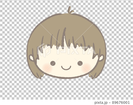 Girl illustration with a smiley face Girl illustration with a smiley face 89676001