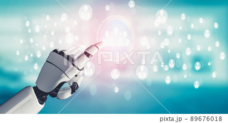 Future artificial intelligence and machine learning for AI droid robot or cyborg 89676018