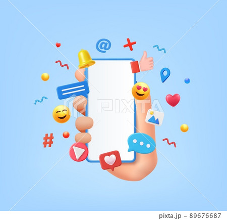 3D Online Social media 89676687