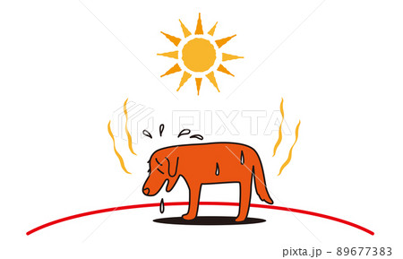 ペットの熱中症イラスト　イヌ 89677383