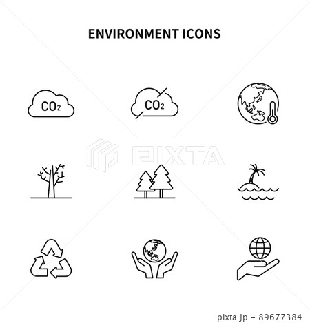 シンプルアイコンセット 環境問題 エコ Sdgsのイラスト素材
