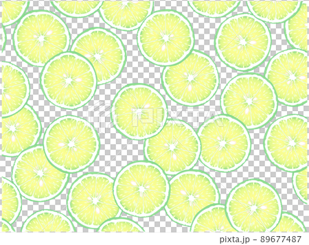 Lime slice background ② (random, white background) 89677487