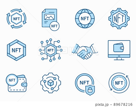 NFT icon set. Collection of payment, crypto, currency and more. Vector illustration. 89678216