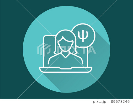 Psychological help icon with long shadow for graphic and web design. 89678246