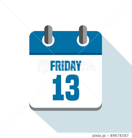 friday the 13th blue calendar icon isolated on white 89678387